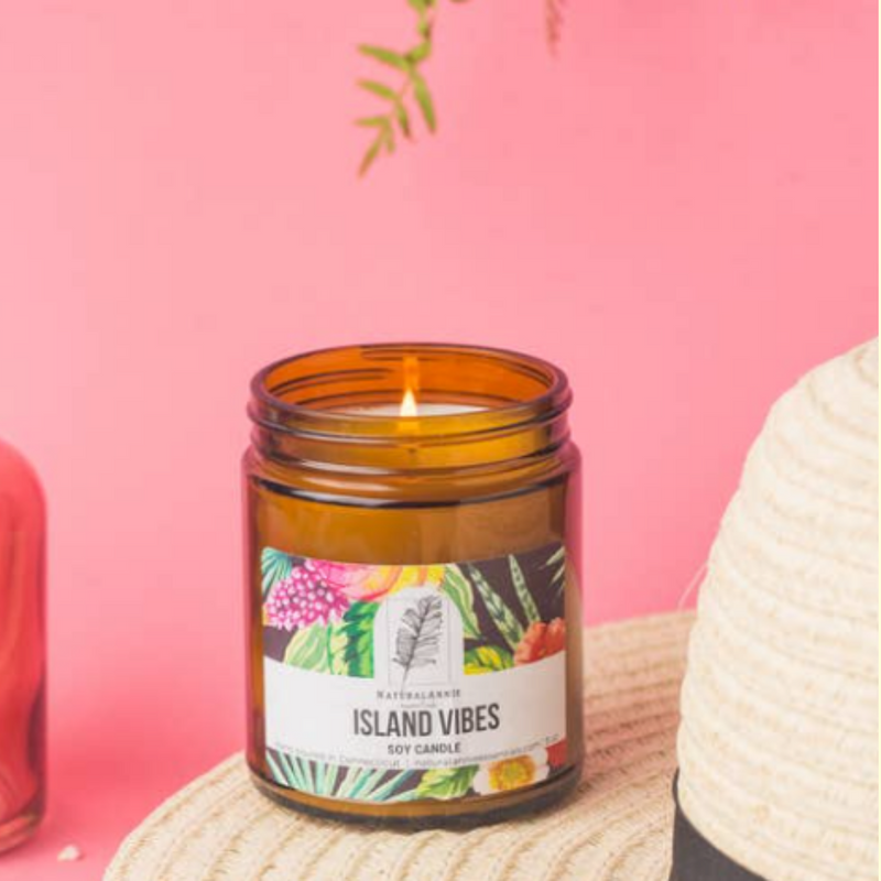 Island Vibes: Citrus, Coconut & Cream Scented Soy Candle